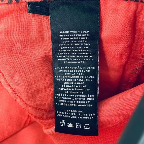 J Brand Houlihan Selena Mid-Rise Crop Boot Cut Coated Kalani Boa Jeans Salmon 24 - Picture 12 of 13